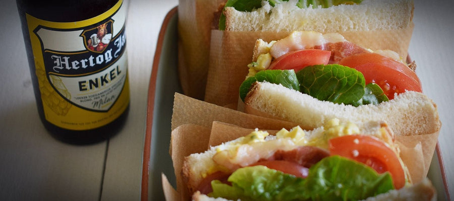 BLT sandwich met eiersalade en Hertog Jan Hoppig Blond