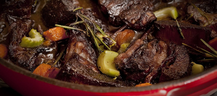 Ovenschotel met wild zwijn en Hertog Jan Dubbel