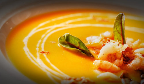 Pompoencrème met grijze garnalen en Hertog Jan Pilsener - Hertog Jan Online Brouwerijwinkel