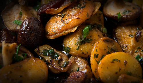 Kastanjechampignons met gehakt en spekjes en Hertog Jan Bockbier - Hertog Jan Online Brouwerijwinkel